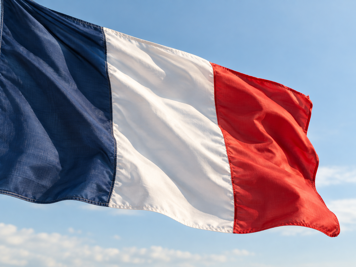 Drapeau français en mouvement