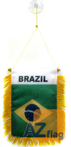 FANION BRÉSIL 15x10cm - Mini drapeau BRÉSILIEN 10 x 15 cm spécial voiture - Bannière