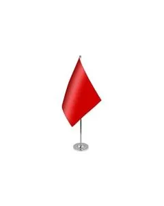 DRAPEAU DE TABLE prestige UNICOLORE ROUGE 22x15cm en SATIN - GRAND DRAPEAUX DE BUREAU DE COULEUR ROUGE 15 x 22 cm