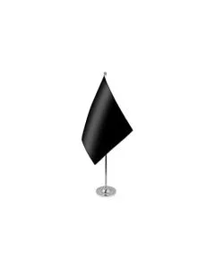 DRAPEAU DE TABLE prestige UNICOLORE NOIR 22x15cm en SATIN - GRAND DRAPEAUX DE BUREAU DE COULEUR NOIRE 15 x 22 cm