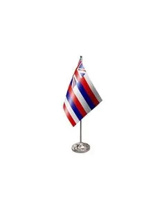 DRAPEAU DE TABLE prestige HAWAII 22x15cm en SATIN - GRAND DRAPEAUX DE BUREAU HAWAIIEN - ETAT AMÉRICAIN - USA - ETATS-UNIS 15 x 22 cm