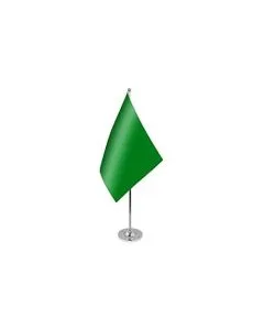 DRAPEAU DE TABLE prestige UNICOLORE VERT 22x15cm en SATIN - GRAND DRAPEAUX DE BUREAU DE COULEUR VERTE 15 x 22 cm
