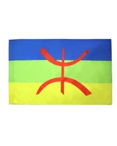 DRAPEAU KABYLIE 150x90cm - DRAPEAU KABYLE - ALGÍ?RIE BERBÍ?RE 90 x 150 cm Fourreau pour hampe