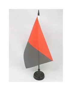 DRAPEAU DE TABLE ANARCHO-SYNDICALISME 21x14cm - PETIT DRAPEAUX DE BUREAU ANARCHIQUE - ANARCHIE 14 x 21 cm