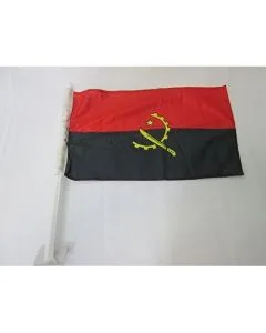 Drapeau de voiture ANGOLA 45x30cm en maille bloquée - Carflag ANGOLAIS 30 x 45 cm