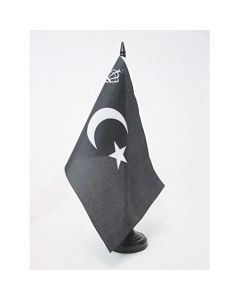 DRAPEAU DE TABLE ETENDARD ROYAL DE LIBYE 1946-1969 21x14cm - PETIT DRAPEAUX DE BUREAU ROYAUME LIBYEN 14 x 21 cm