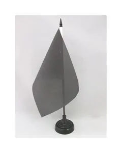 DRAPEAU DE TABLE UNICOLORE NOIR 21x14cm - PETIT DRAPEAUX DE BUREAU DE COULEUR NOIRE 14 x 21 cm