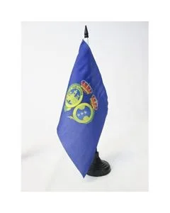 DRAPEAU DE TABLE PROVINCE DE HUELVA 21x14cm - PETIT DRAPEAUX DE BUREAU HUELVA EN ANDALOUSIE 14 x 21 cm