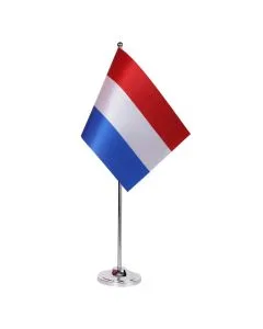 DRAPEAU DE TABLE prestige PAYS-BAS 22x15cm en SATIN - GRAND DRAPEAUX DE BUREAU HOLLANDAIS 15 x 22 cm