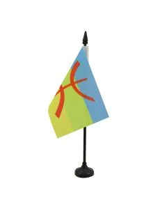 DRAPEAU DE TABLE KABYLIE 15x10cm - PETIT DRAPEAUX DE BUREAU KABYLE - ALGÉRIE BERBÈRE 10 x 15 cm