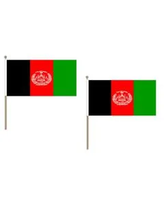 DRAPEAU AFGHANISTAN 45x30cm HAMPE en bois - LOT DE 10 DRAPEAUX AFGHAN 30 x 45 cm