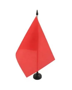 DRAPEAU DE TABLE UNICOLORE ROUGE 21x14cm - PETIT DRAPEAUX DE BUREAU DE COULEUR ROUGE 14 x 21 cm
