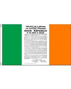 DRAPEAU IRLANDE INSURRECTION DE PAQUES PROCLAMATION 90x60cm - DRAPEAU EASTER RISING IRLANDAIS 60 x 90 cm - DRAPEAUX