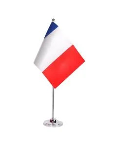 DRAPEAU DE TABLE prestige FRANCE 22x15cm en SATIN - GRAND DRAPEAUX DE BUREAU FRANÇAIS 15 x 22 cm