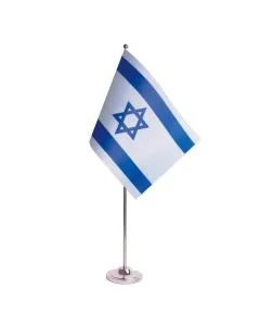 DRAPEAU DE TABLE prestige ISRAËL 22x15cm en SATIN - GRAND DRAPEAUX DE BUREAU ISRAÉLIEN 15 x 22 cm