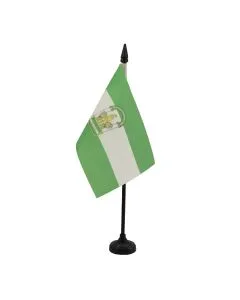 DRAPEAU DE TABLE ANDALOUSIE 15x10cm - PETIT DRAPEAUX DE BUREAU ANDALOUS - ANDALUCIA - ESPAGNE 10 x 15 cm