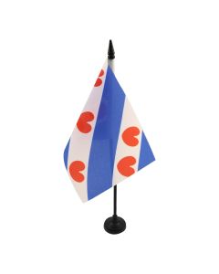 DRAPEAU DE TABLE PROVINCE DE FRISE 21x14cm - PETIT DRAPEAUX DE BUREAU FRIESLAND AUX PAYS-BAS 14 x 21 cm
