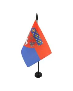 DRAPEAU DE TABLE TOULOUSE 21x14cm - PETIT DRAPEAUX DE BUREAU TOULOUSAIN 14 x 21 cm