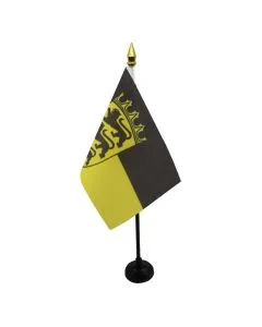 DRAPEAU DE TABLE BADE-WURTEMBERG 15x10cm - PETIT DRAPEAUX DE BUREAU BADEN-WÜRTTEMBERG - LAND ALLEMAGNE 10 x 15 cm pointe dorée
