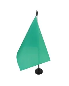DRAPEAU DE TABLE UNICOLORE VERT 21x14cm - PETIT DRAPEAUX DE BUREAU DE COULEUR VERTE 14 x 21 cm