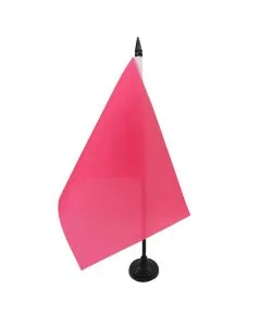 DRAPEAU DE TABLE UNICOLORE CERISE 21x14cm - PETIT DRAPEAUX DE BUREAU DE COULEUR ROUGE CERISE 14 x 21 cm