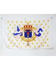 DRAPEAU ROYAUME DE FRANCE CÅ?UR DE JÍ?SUS 150x90cm - DRAPEAU ROYALISTE ANCIEN RÍ?GIME SACRÍ? CÅ?UR - ROI 90 x 150 cm Fourreau pour hampe