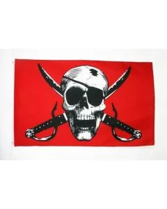 DRAPEAU PIRATE TÊTE DE MORT 150x90cm - DRAPEAU CORSAIRE 90 x 150 cm - DRAPEAUX