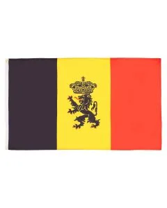 DRAPEAU BELGIQUE AVEC LION 150x90cm - DRAPEAU BELGE ARMOIRIES - GOUVERNEMENT 90 x 150 cm - DRAPEAUX