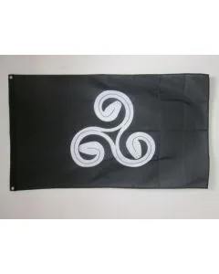 DRAPEAU BRETAGNE TRISKELL TRISERPENT 150x90cm - DRAPEAU TRISKELL BRETON 90 x 150 cm - DRAPEAUX