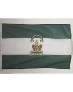 DRAPEAU ANDALOUSIE 90x60cm - DRAPEAU ANDALOUS - ANDALUCIA - ESPAGNE 60 x 90 cm Spécial Extérieur - DRAPEAUX