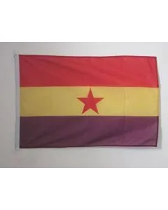 DRAPEAU ESPAGNOL RÍ?PUBLICAIN ETOILE ROUGE 90x60cm - DRAPEAU ESPAGNE RÍ?PUBLICAINE 60 x 90 cm Spécial Extérieur - DRAPEAUX