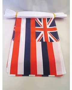 GUIRLANDE 6 mètres 20 DRAPEAUX HAWAII 21x15 cm - DRAPEAU HAWAIIEN 15 x 21 cm