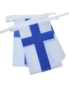GUIRLANDE 6 mètres 20 DRAPEAUX FINLANDE 21x15 cm - DRAPEAU FINLANDAIS 15 x 21 cm