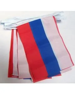 GUIRLANDE 4 mètres 20 DRAPEAUX RUSSIE 15x10 cm - DRAPEAU RUSSE 10 x 15 cm