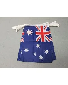 GUIRLANDE 12 mètres 20 DRAPEAUX AUSTRALIE 45x30 cm - DRAPEAU AUSTRALIEN 30 x 45 cm