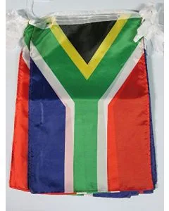 GUIRLANDE 12 mètres 20 DRAPEAUX AFRIQUE DU SUD 45x30 cm - DRAPEAU SUD AFRICAIN 30 x 45 cm