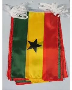 GUIRLANDE 12 mètres 20 DRAPEAUX GHANA 45x30 cm - DRAPEAU GHANÉEN  30 x 45 cm