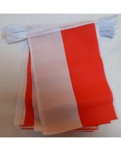 Guirlande 12 mètres 20 Drapeaux Indonésie 45x30 cm - Drapeau indonésien 30 x 45 cm