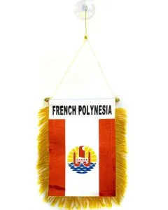FANION POLYNÉSIE FRANÇAISE 15x10cm - Mini drapeau POLYNÉSIEN - FRANCE 10 x 15 cm spécial voiture - Bannière