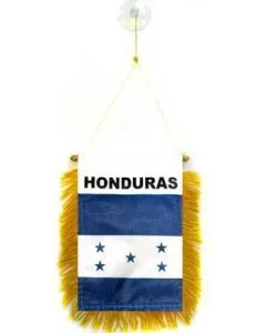 FANION HONDURAS 15x10cm - Mini drapeau HONDURIEN 10 x 15 cm spécial voiture - Bannière