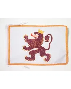 DRAPEAU ROYAUME DE LEÓN 910-1230 45x30cm - PAVILLON MONARCHIE ESPAGNOLE - ESPAGNE 30 x 45 cm haute qualité