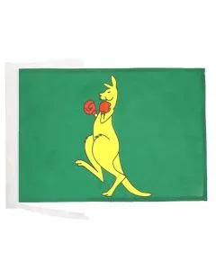 DRAPEAU BOXING KANGOUROU 45x30cm - PAVILLON BOXING KANGAROO - AUSTRALIE 30 x 45 cm haute qualité