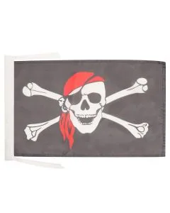 DRAPEAU PIRATE FOULARD ROUGE 45x30cm - PAVILLON CORSAIRE AVEC BANDANA 30 x 45 cm haute qualité