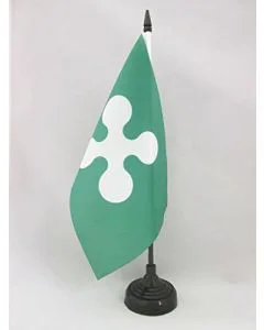 DRAPEAU DE TABLE LOMBARDIE 21x14cm - PETIT DRAPEAUX DE BUREAU LOMBARD - LOMBARDIA - ITALIE 14 x 21 cm