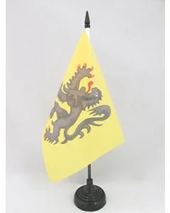 DRAPEAU DE TABLE PROVINCE DE LA FLANDRE FRANÇAISE 21x14cm - PETIT DRAPEAUX DE BUREAU FLAMAND - FRANCE 14 x 21 cm