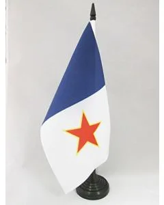 DRAPEAU DE TABLE QUÉBEC INDÉPENDANTISTE FLQ 21x14cm - PETIT DRAPEAUX DE BUREAU QUÉBÉCOIS NATIONALISTE 14 x 21 cm
