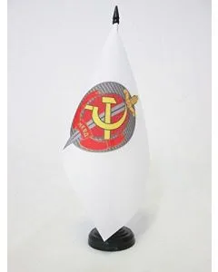 DRAPEAU DE TABLE NKVD DE L\'URSS 21x14cm - PETIT DRAPEAUX DE BUREAU COMMUNISTE 14 x 21 cm