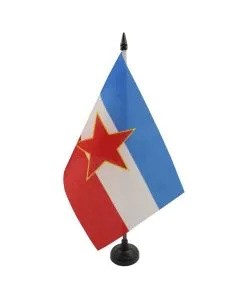 DRAPEAU DE TABLE YOUGOSLAVIE 21x14cm - PETIT DRAPEAUX DE BUREAU YOUGOSLAVE 14 x 21 cm