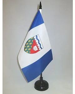 DRAPEAU DE TABLE TERRITOIRES DU NORD-OUEST 21x14cm - PETIT DRAPEAUX DE BUREAU CANADIEN - CANADA 14 x 21 cm