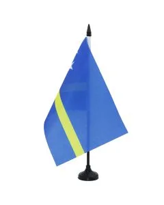 DRAPEAU DE TABLE CURAÇAO 21x14cm - PETIT DRAPEAUX DE BUREAU HOLLANDAIS 14 x 21 cm